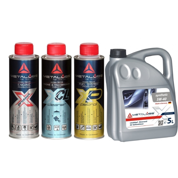 Complete tagliando Kit Metalubs antiattrito (X Protect + CL + P + 5 litri 5w 40)
