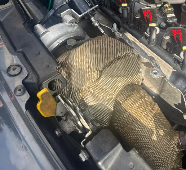 Protezione coperta termica turbo 595 Racing Parts 500/595/695/ Abarth e T-Jet Abarth 1.4 turbina TD04 - immagine 4