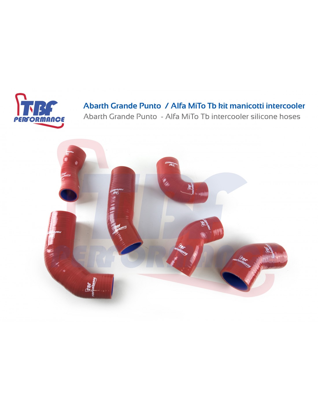 Kit manicotti intercooler silicone Abarth Grande Punto/Alfa MiTo TB TBF Performance - immagine 2